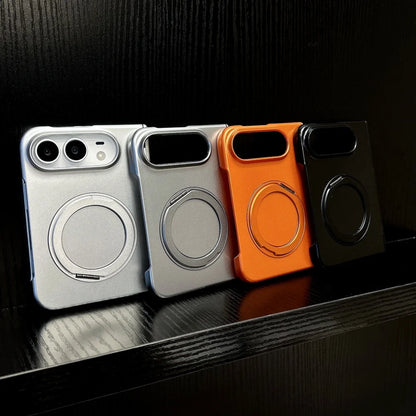 Rotating Stand Holder Magnetic For Magsafe Case For iPhone Duo Matte Hinge Protection Wireless Charging Cover For iPhone Duo