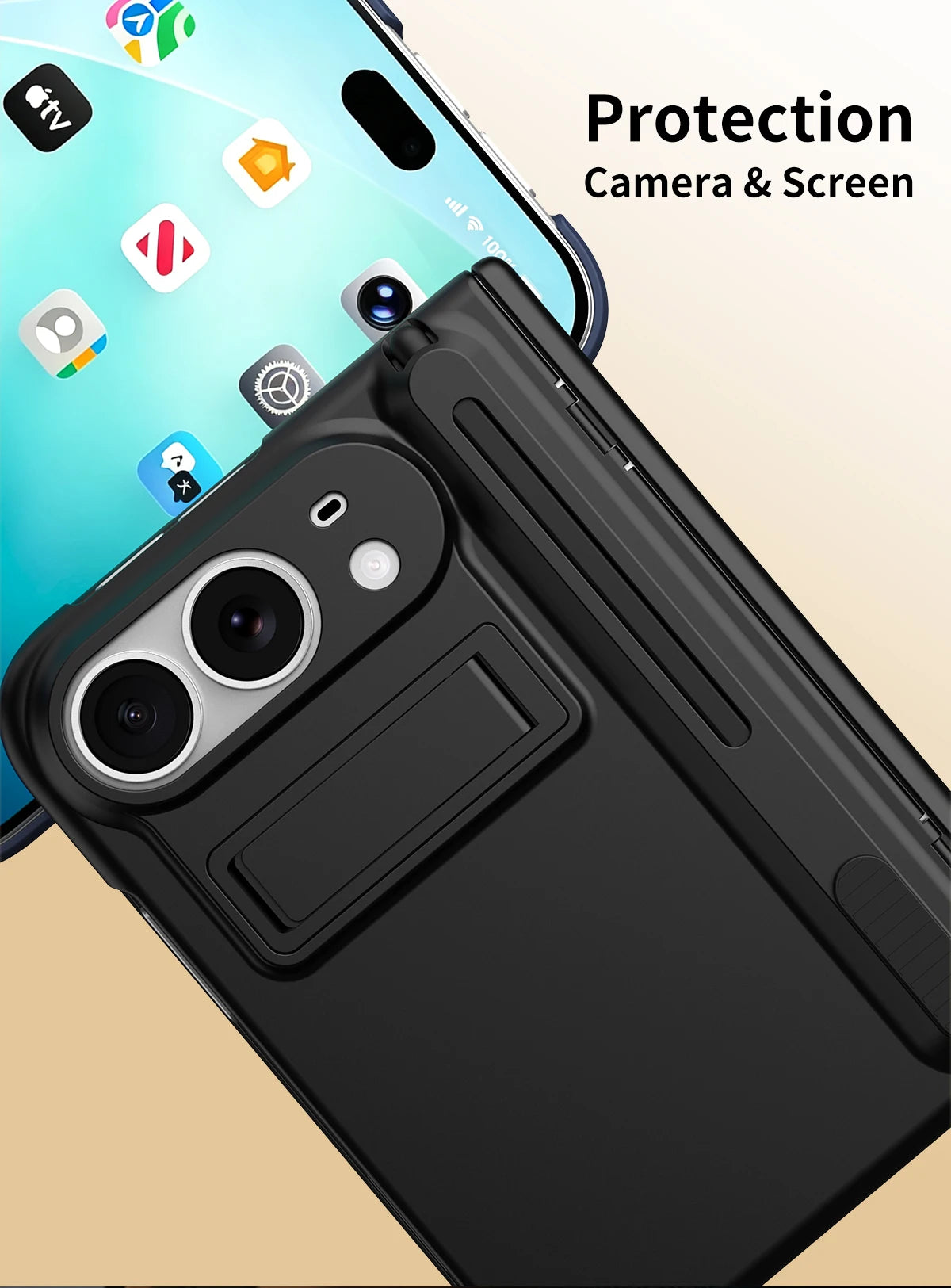 Bracket Phone Case with S Pen Hinge Protection Shockproof Full Cover Glass Screen Protector for iPhone  Duo Ultra
