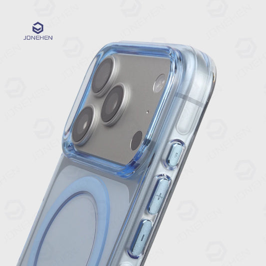 Magnetic Camera Button No Yellowing Crystal Transparent Case For iPhone 16 17 18 Pro Max Wireless Charge Clear Cover For Magsafe