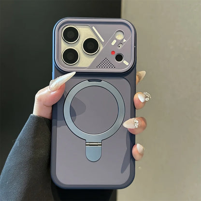 Armor Metal Ring Bracket For Magsafe Magnetic Phone Case For iPhone 17 Air 16 15 14 Plus 13 12 11 17 Pro Max Matte Bumper Cover