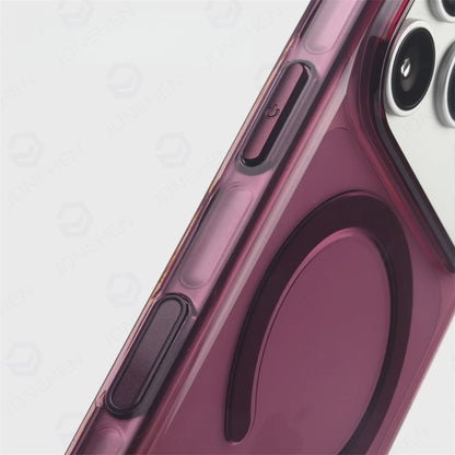 Magnetic Camera Button No Yellowing Crystal Transparent Case For iPhone 16 17 18 Pro Max Wireless Charge Clear Cover For Magsafe