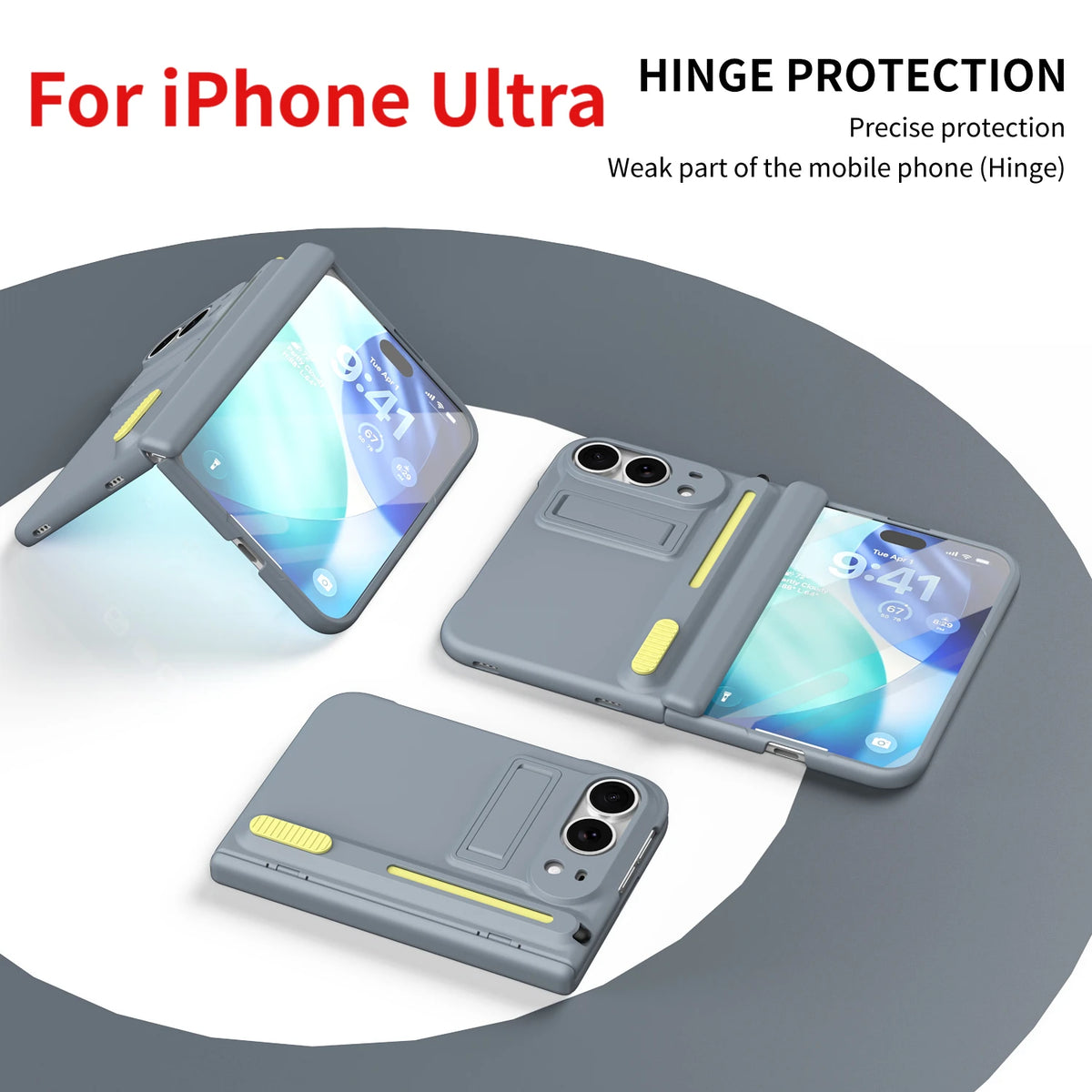 Bracket Phone Case with S Pen Hinge Protection Shockproof Full Cover Glass Screen Protector for iPhone  Duo Ultra