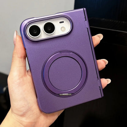 Rotating Stand Holder Magnetic For Magsafe Case For iPhone Duo Matte Hinge Protection Wireless Charging Cover For iPhone Duo