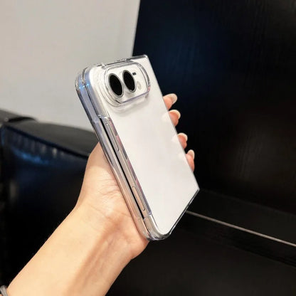 For iPhone Duo Case Luxury Simple Clear Slim PC Phone Case for iPhone Duo 2026 18Fold Ultra-Thin Transparent Crystal Cover
