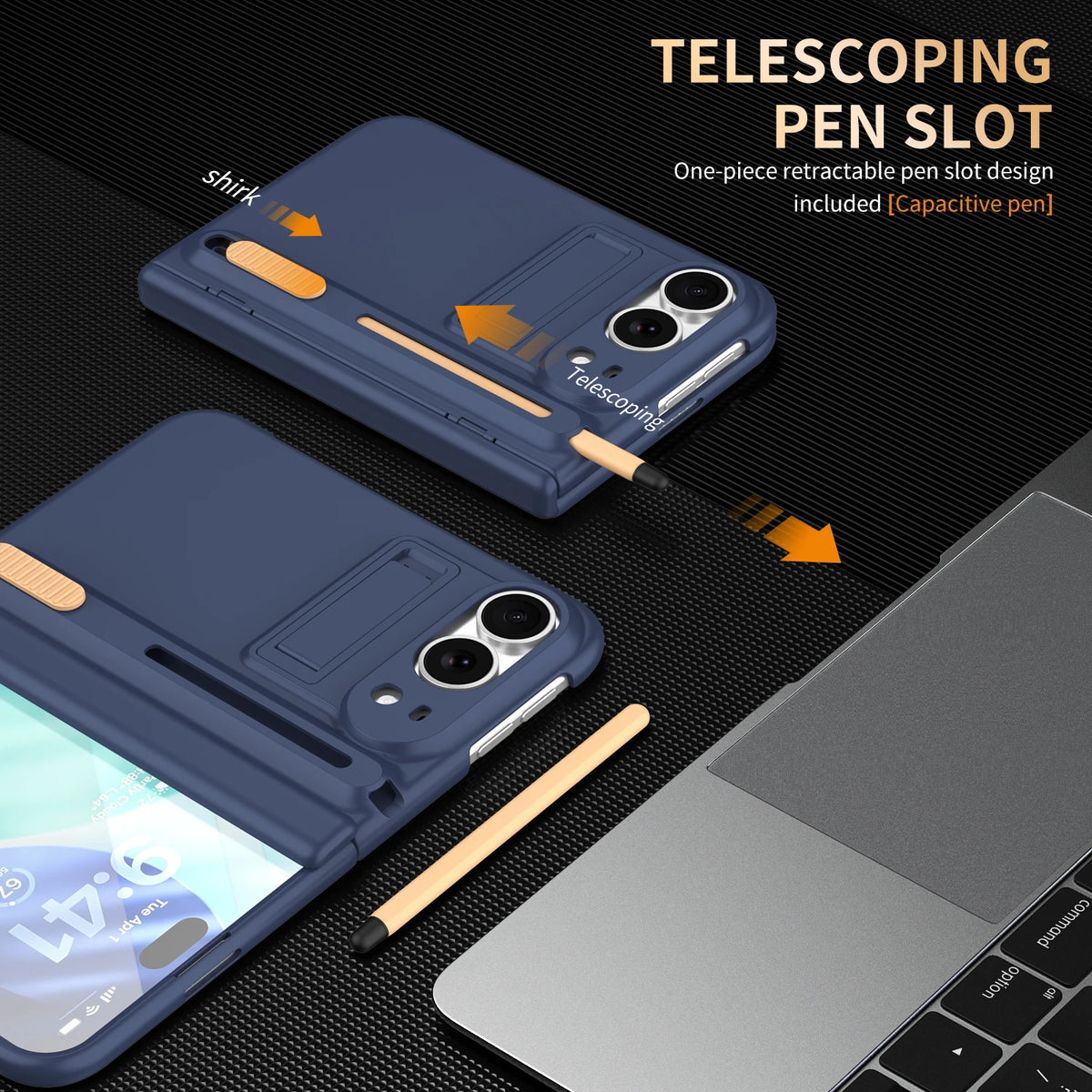 Bracket Phone Case with S Pen Hinge Protection Shockproof Full Cover Glass Screen Protector for iPhone  Duo Ultra