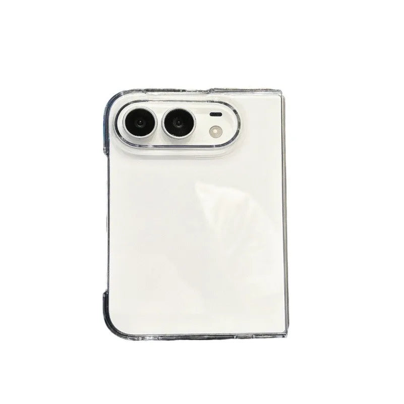 For iPhone Duo Case Luxury Simple Clear Slim PC Phone Case for iPhone Duo 2026 18Fold Ultra-Thin Transparent Crystal Cover