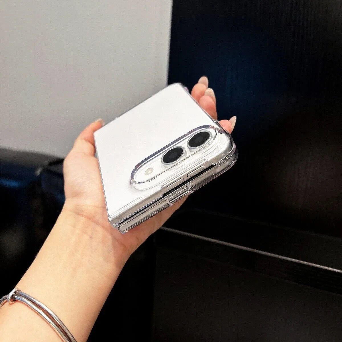 For iPhone Duo Case Luxury Simple Clear Slim PC Phone Case for iPhone Duo 2026 18Fold Ultra-Thin Transparent Crystal Cover