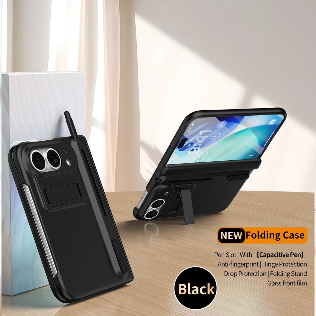 Bracket Phone Case with S Pen Hinge Protection Shockproof Full Cover Glass Screen Protector for iPhone  Duo Ultra