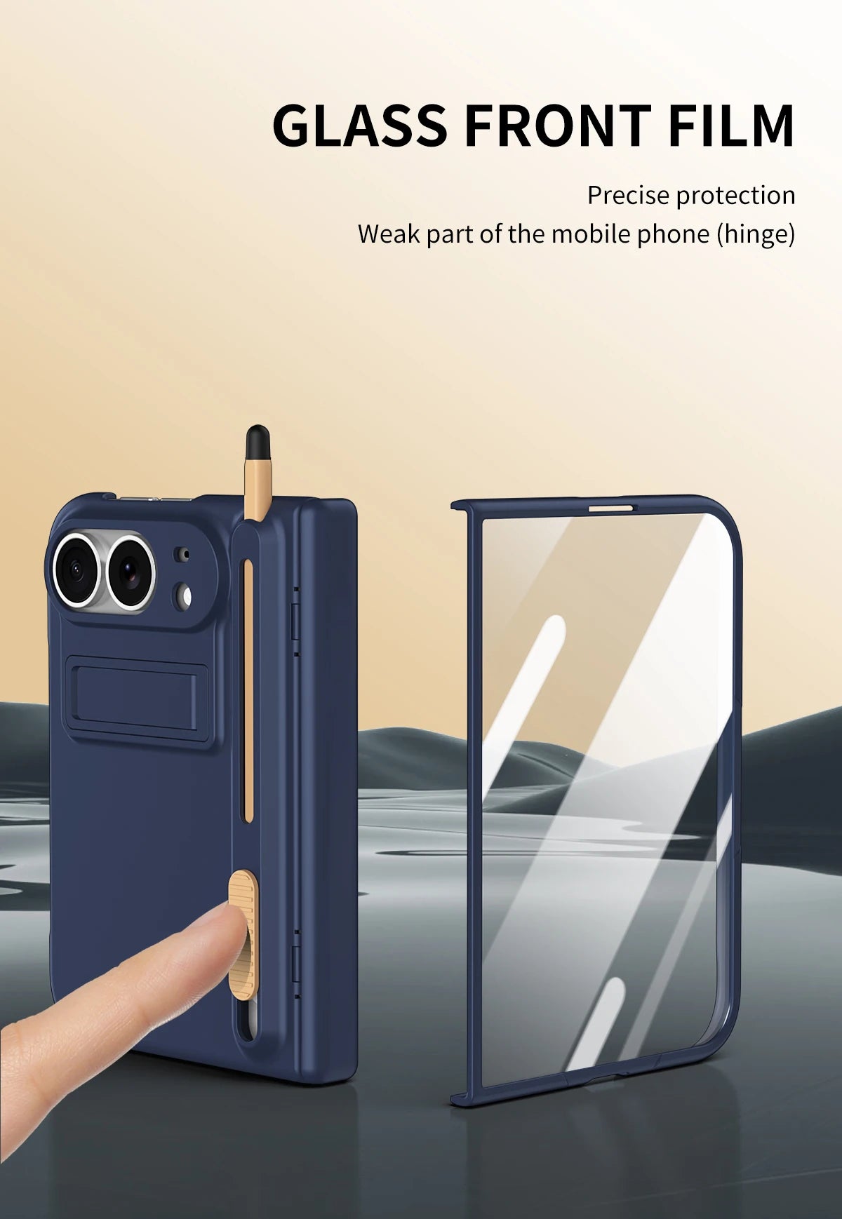 Bracket Phone Case with S Pen Hinge Protection Shockproof Full Cover Glass Screen Protector for iPhone  Duo Ultra