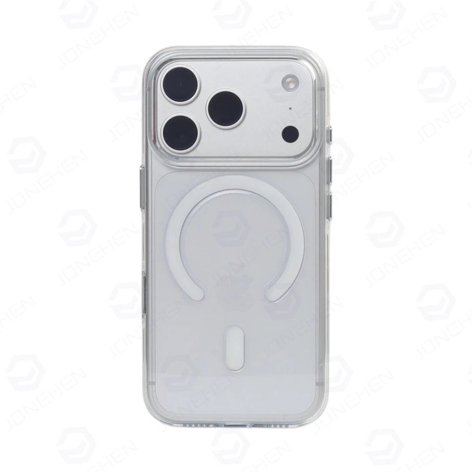Magnetic Camera Button No Yellowing Crystal Transparent Case For iPhone 16 17 18 Pro Max Wireless Charge Clear Cover For Magsafe