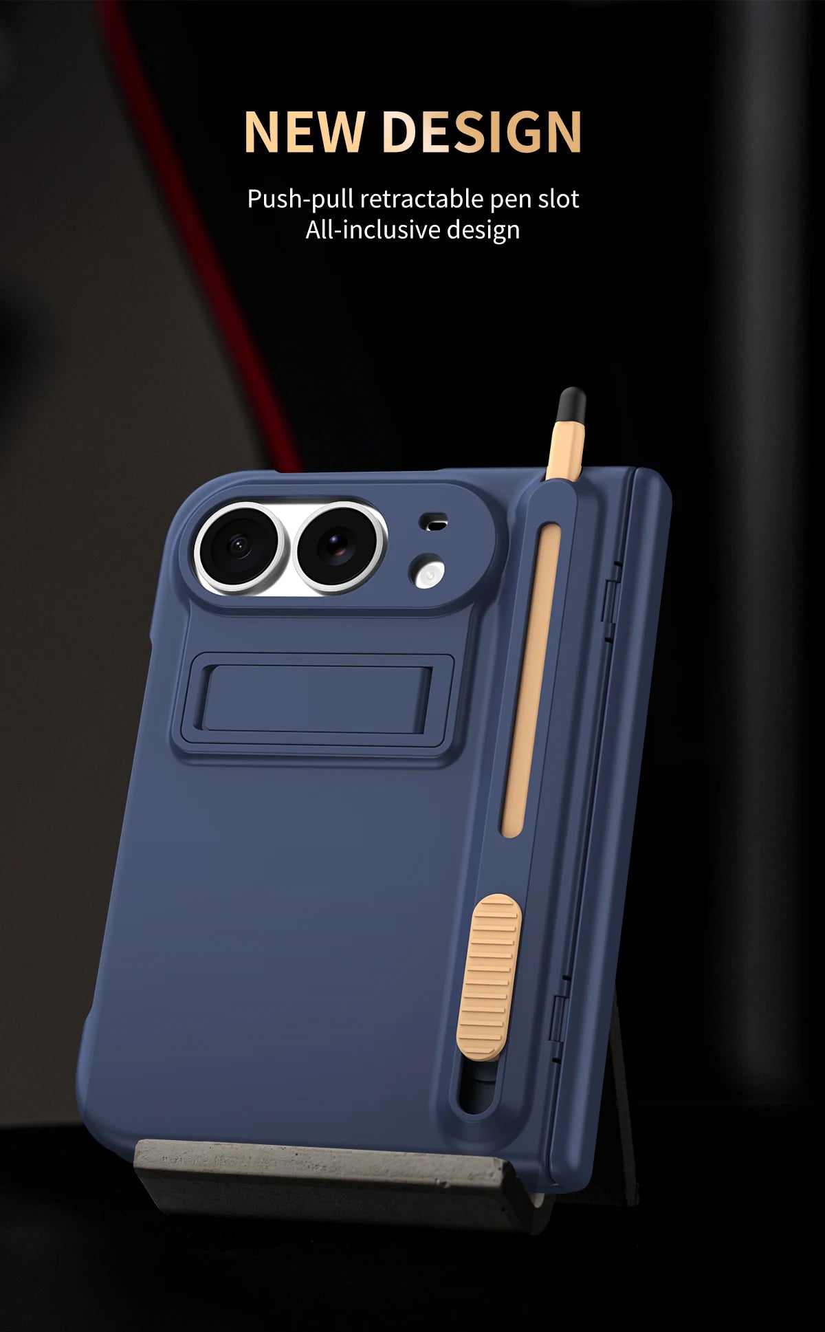 Bracket Phone Case with S Pen Hinge Protection Shockproof Full Cover Glass Screen Protector for iPhone  Duo Ultra