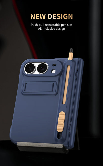 Bracket Phone Case with S Pen Hinge Protection Shockproof Full Cover Glass Screen Protector for iPhone  Duo Ultra