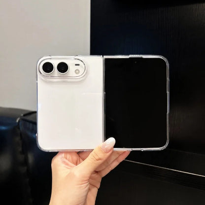 For iPhone Duo Case Luxury Simple Clear Slim PC Phone Case for iPhone Duo 2026 18Fold Ultra-Thin Transparent Crystal Cover