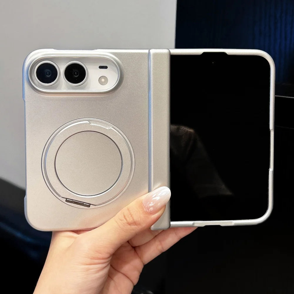 Rotating Stand Holder Magnetic For Magsafe Case For iPhone Duo Matte Hinge Protection Wireless Charging Cover For iPhone Duo