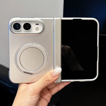 Rotating Stand Holder Magnetic For Magsafe Case For iPhone Duo Matte Hinge Protection Wireless Charging Cover For iPhone Duo