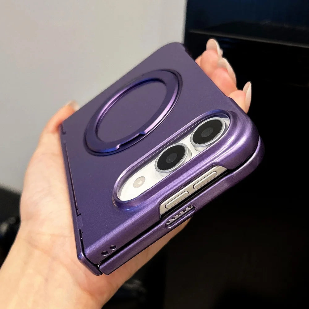 Rotating Stand Holder Magnetic For Magsafe Case For iPhone Duo Matte Hinge Protection Wireless Charging Cover For iPhone Duo