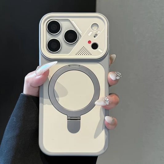 Armor Metal Ring Bracket For Magsafe Magnetic Phone Case For iPhone 17 Air 16 15 14 Plus 13 12 11 17 Pro Max Matte Bumper Cover