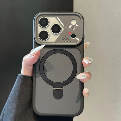 Armor Metal Ring Bracket For Magsafe Magnetic Phone Case For iPhone 17 Air 16 15 14 Plus 13 12 11 17 Pro Max Matte Bumper Cover
