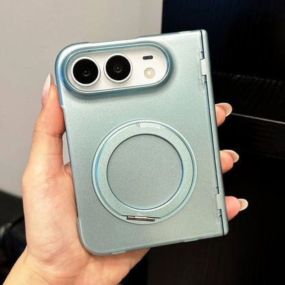 Rotating Stand Holder Magnetic For Magsafe Case For iPhone Duo Matte Hinge Protection Wireless Charging Cover For iPhone Duo