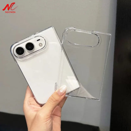 For iPhone Duo Case Luxury Simple Clear Slim PC Phone Case for iPhone Duo 2026 18Fold Ultra-Thin Transparent Crystal Cover